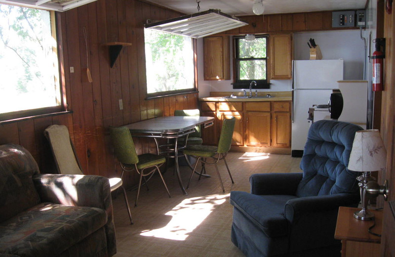 Cabin interior at Pioneer Resort.