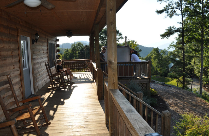 Cabin deck at Rock Creek Cabins.