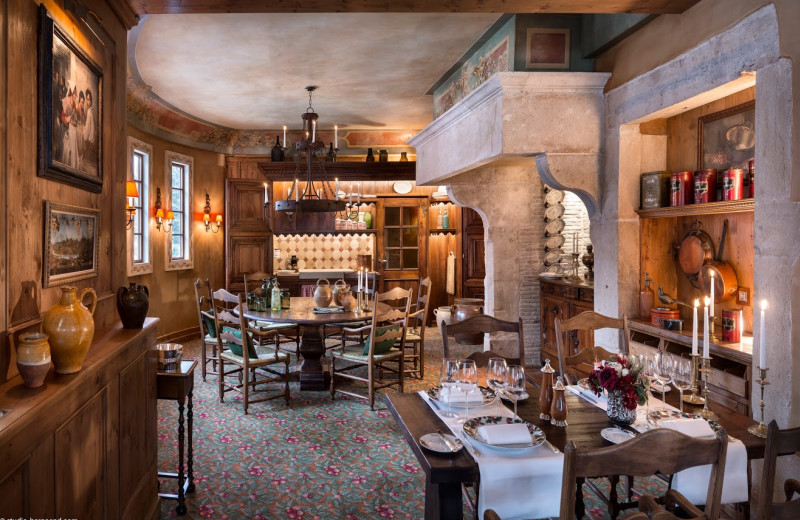 Dining room at Hotel de Charme Les Airelles.