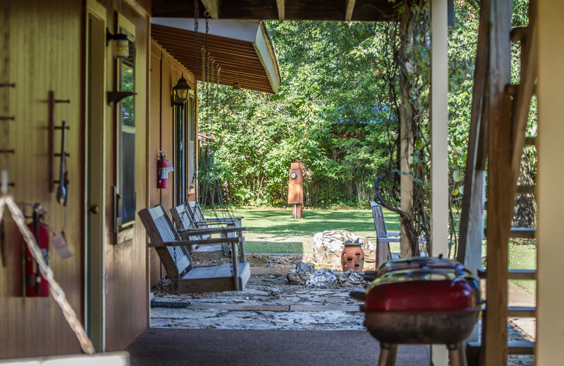 Porch at Fulton's Lodge on the White River.