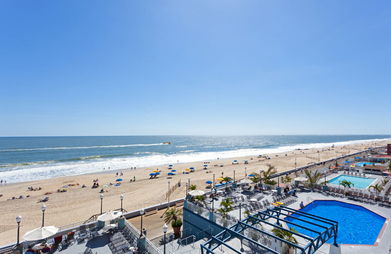 The beach at Holiday Inn Suites Ocean City.