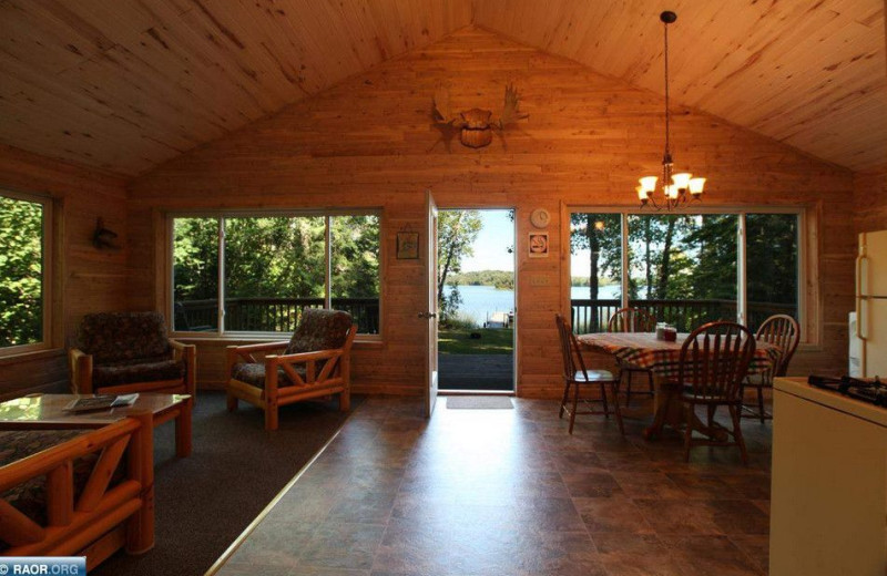 Cabin interior at Glenwood Lodge.