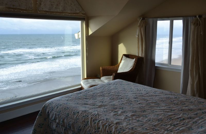 Vacation rental bedroom at Oregon Beach Vacations.