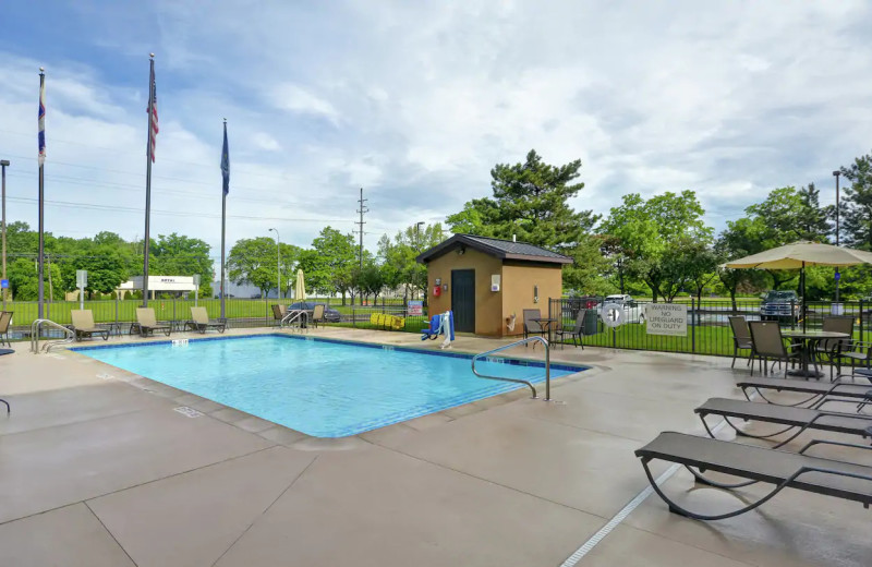 Outdoor pool at Hampton Inn Detroit-Madison Heights.