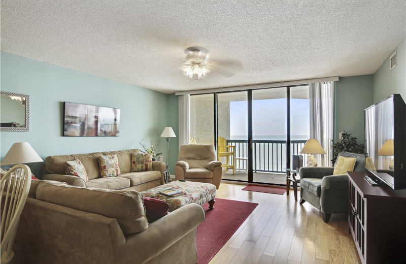 Rental living room at Seaside Vacations.