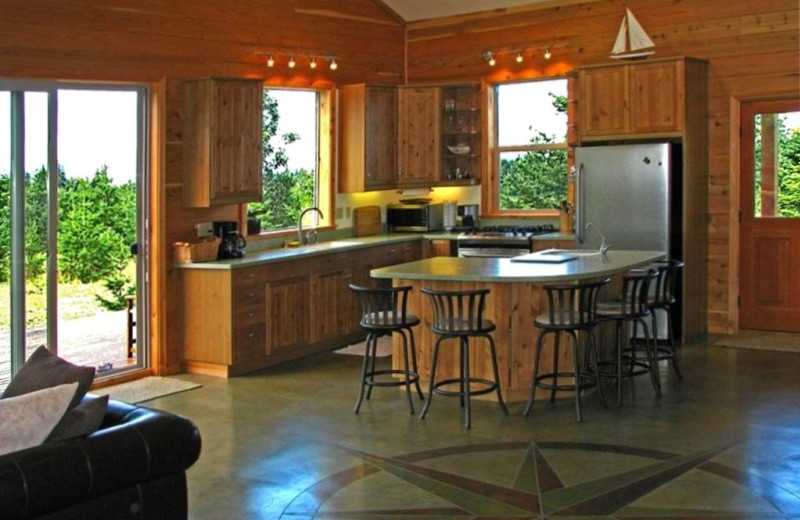 Cabin kitchen at Olympic View Cabins.