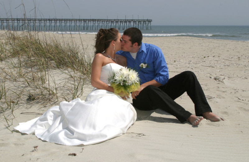 Wedding on the beach at Ocean Isle Inn.