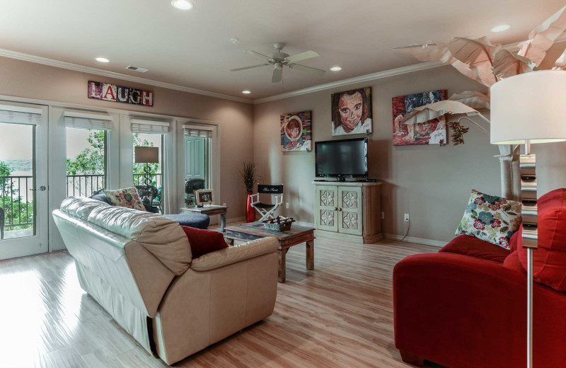 Rental living room at Branson Vacation Rentals.