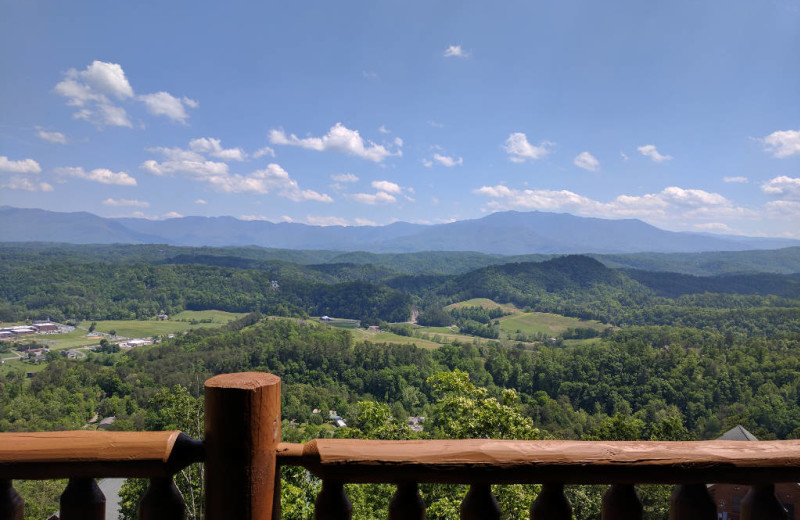 Rental deck view at Legacy Mountain Resort.