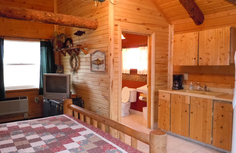 Cabin interior at Big Rock Candy Mountain Resort.