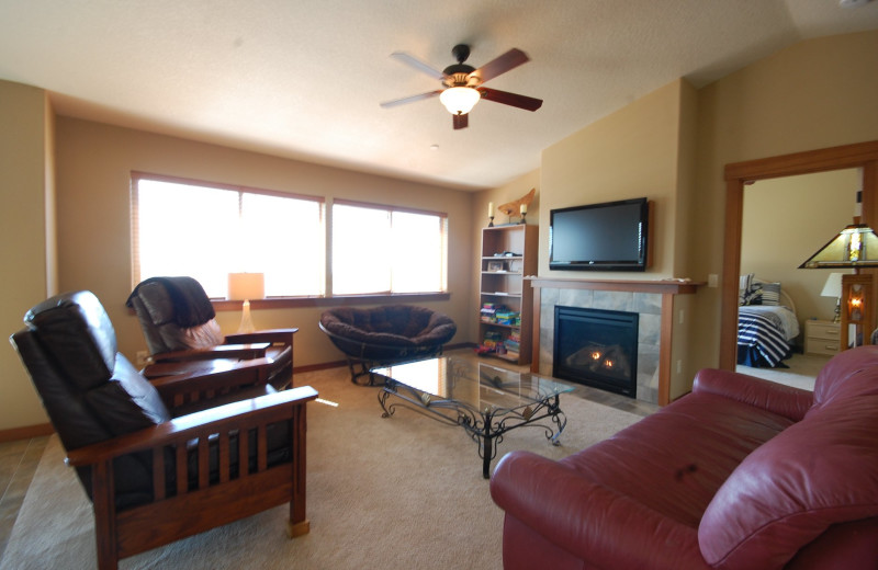 Rental living room at Shorepine Vacation Rentals.