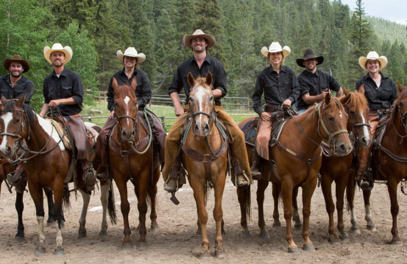 Horseback riding at Tumbling River Ranch.