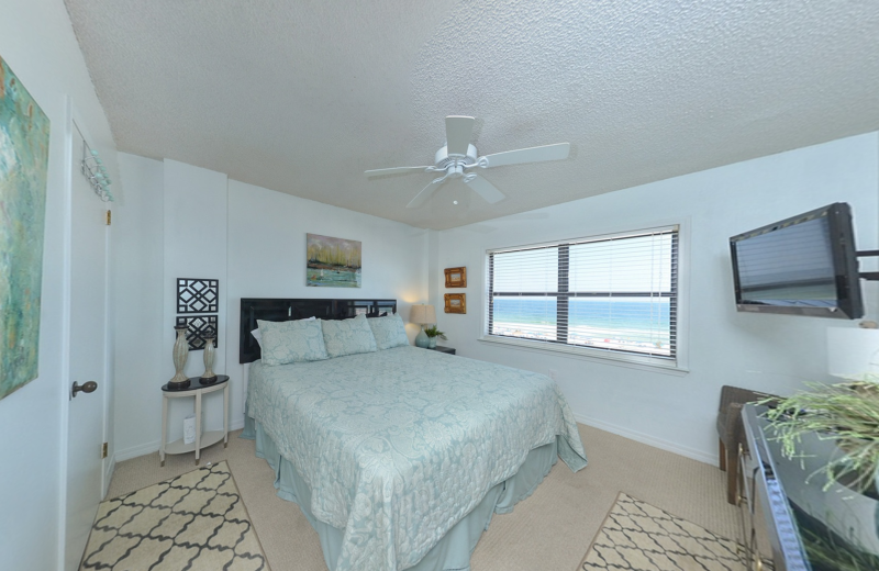 Rental bedroom at Coastal Properties.