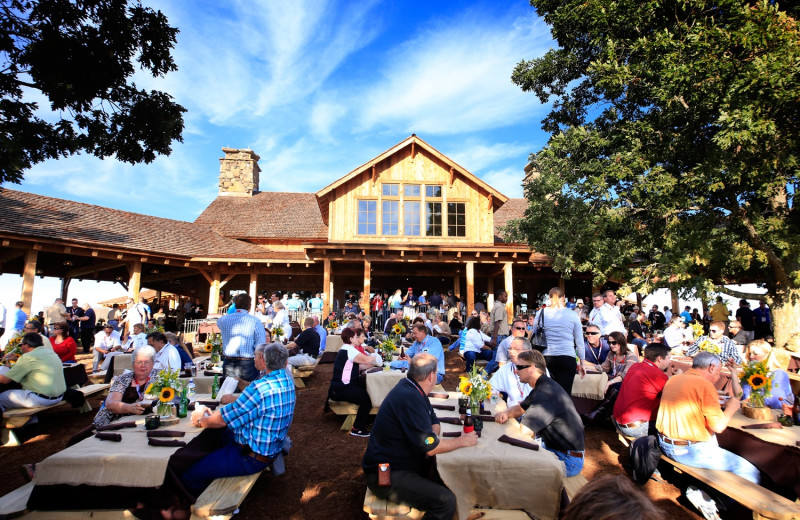 A Large Outdoor Eating Area at Big Cedar Lodge