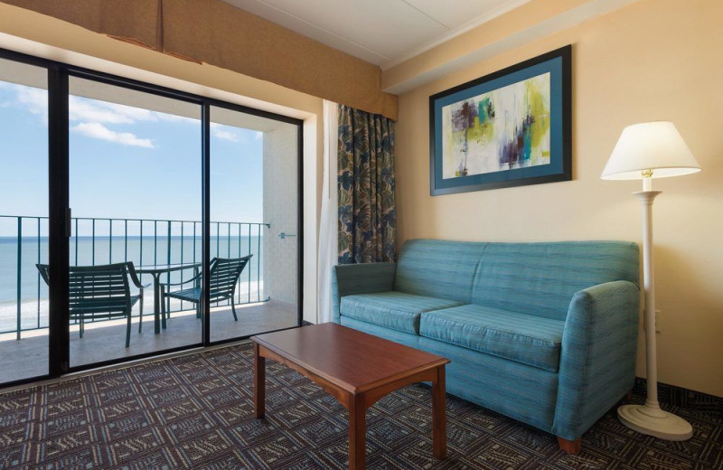 Guest room at Quality Inn Boardwalk Ocean City.