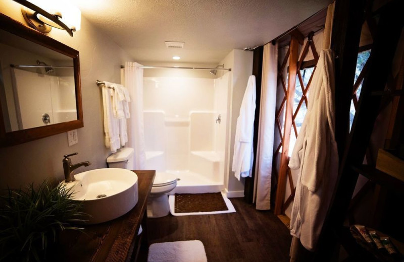 Guest bathroom at Escalante Yurts.