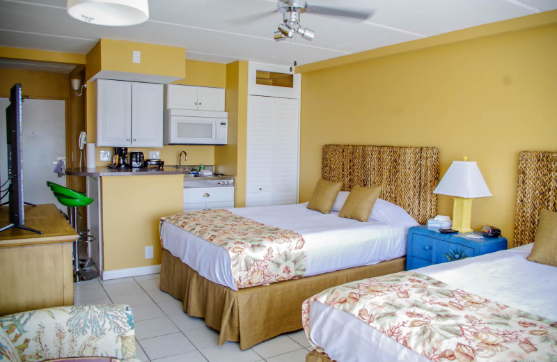 Guest room at Beacher's Lodge Oceanfront Suites.