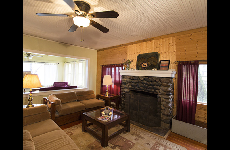 Cabin living room at Rusty Moose Resort.