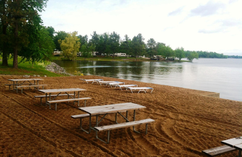 The beach at Big Bear Resort.