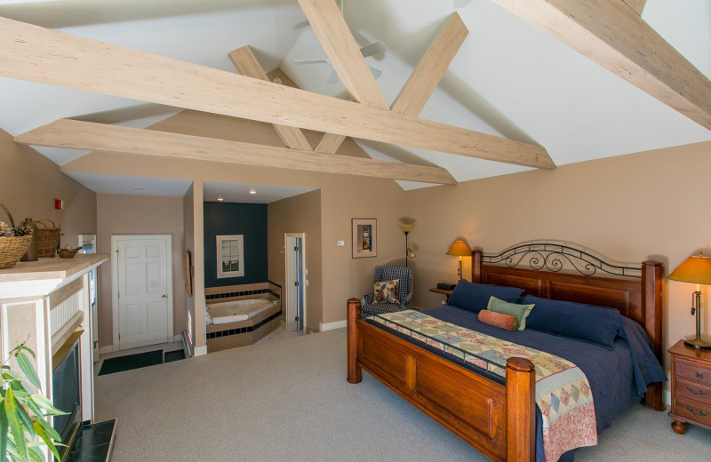 Guest room at The Red Clover Inn & Restaurant.