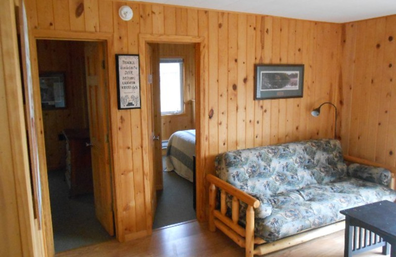 Cabin bedroom at Hidden Haven Resort and Campground.