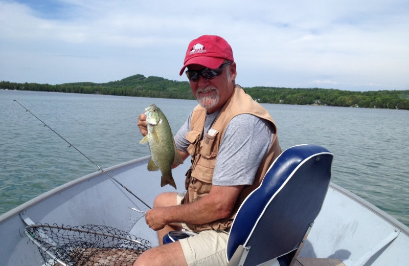 Fishing at Fisher's Lakeside Cottages.