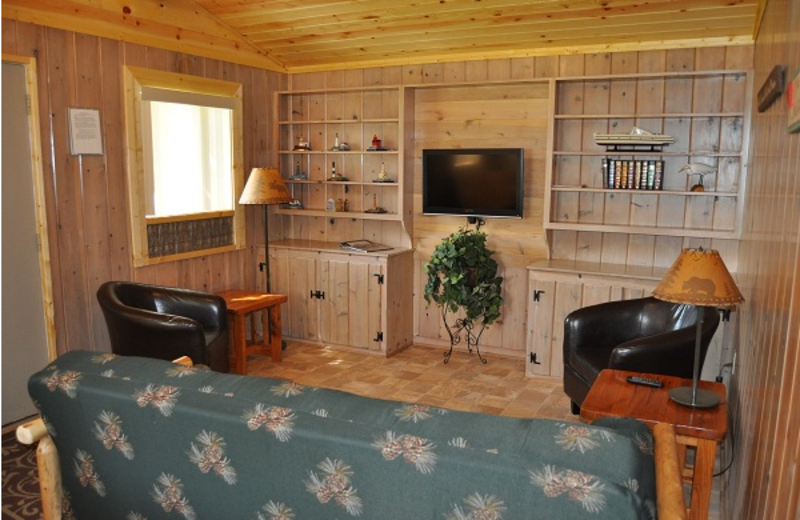 Cottage living room at Shady Grove Resort.