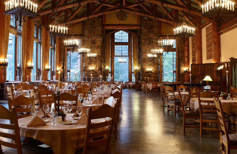 Dining at The Ahwahnee Hotel.