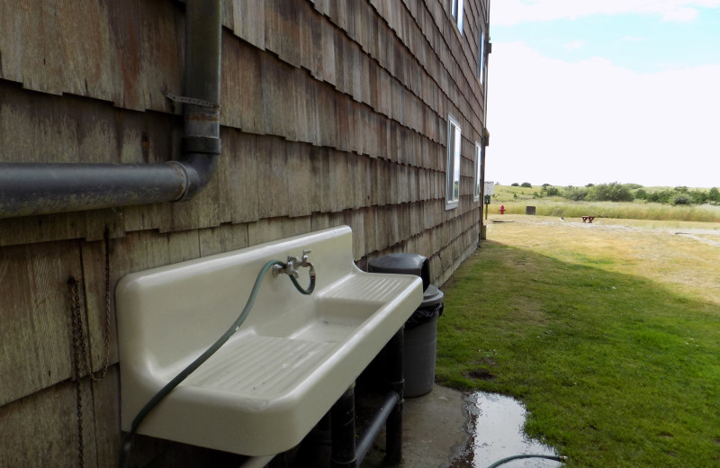 Fish cleaning sink at Chautauqua Lodge.