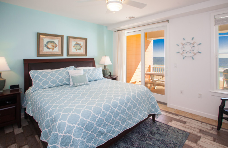 Rental bedroom at Sanctuary Vacation Rentals at Sandbridge.