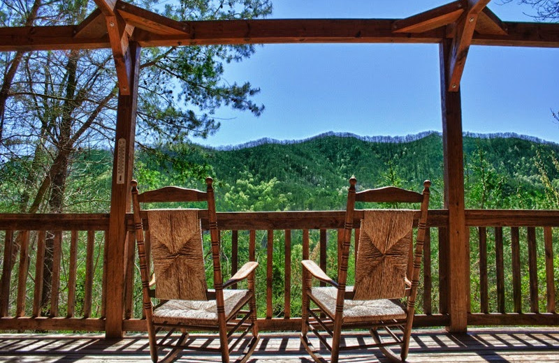 Cabin deck at Great Cabins in the Smokies.