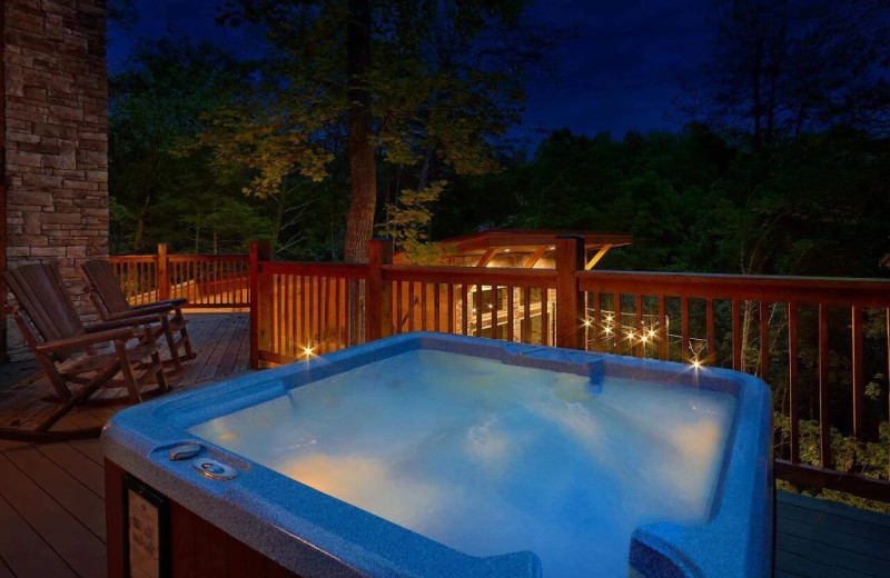 Rental hot tub at Elk Springs Resort.