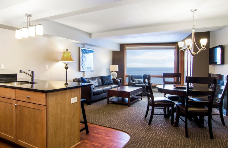 Guest room at Beacon Pointe Resort.