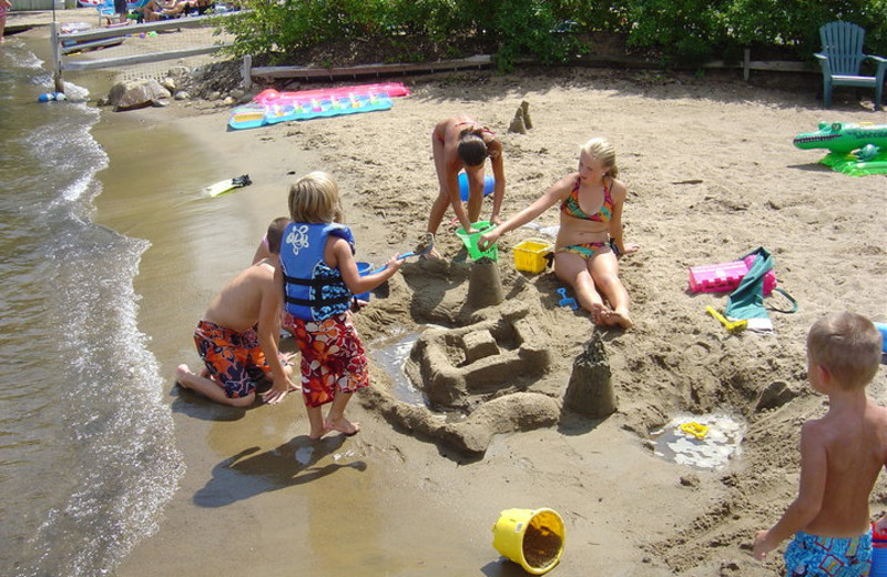 Playing on the beach at Golden Sands Resort.