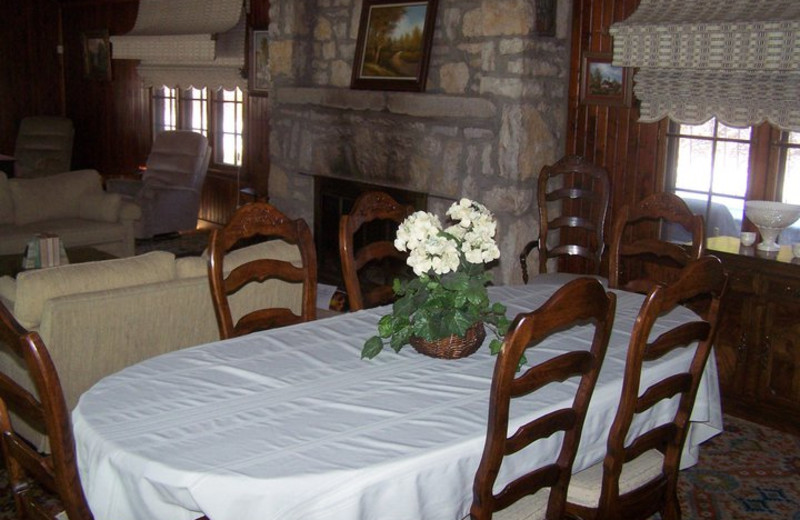 Dining table at Basswood Country Resort.