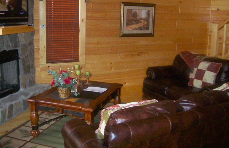 Cabin living room at White Oak Lodge & Resort.