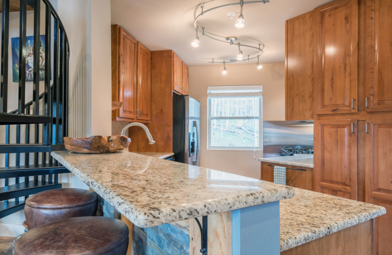 Rental kitchen at Accommodations in Telluride.