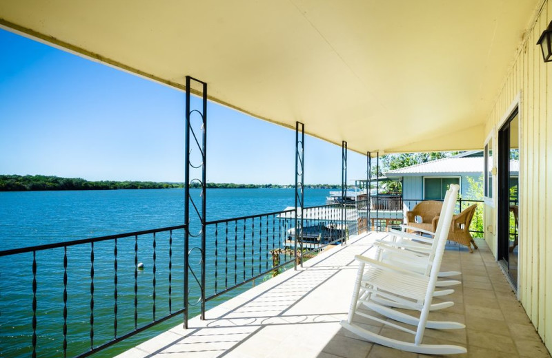 Deck view at Waterfront on Lake LBJ With Dock.