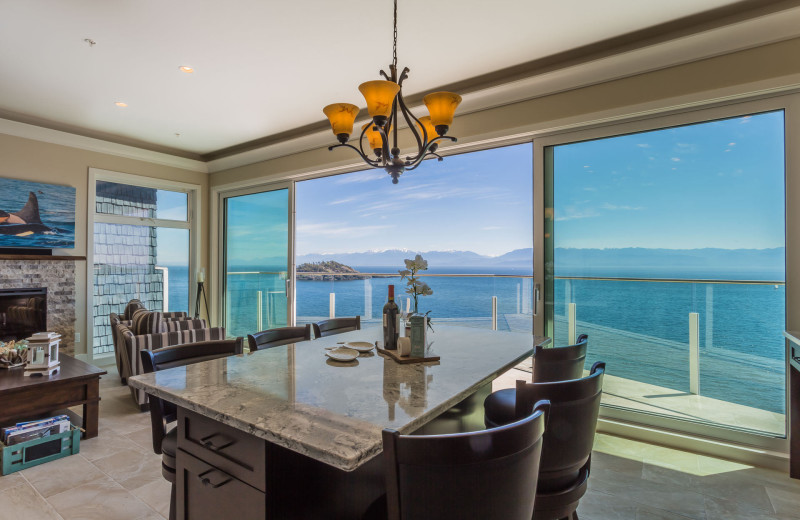 Guest dining room at SookePoint Ocean Cottage Resort.