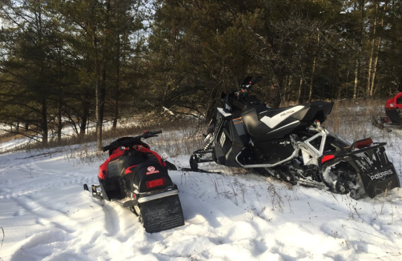 Snowmobiling at Black Lantern Resort and Retreat.