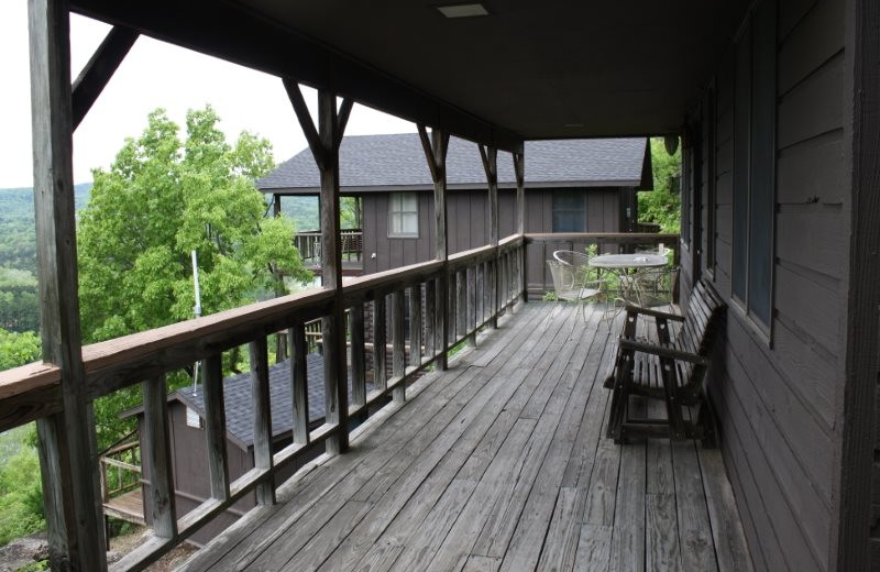 Cabin deck at Arkansas White River Cabins.