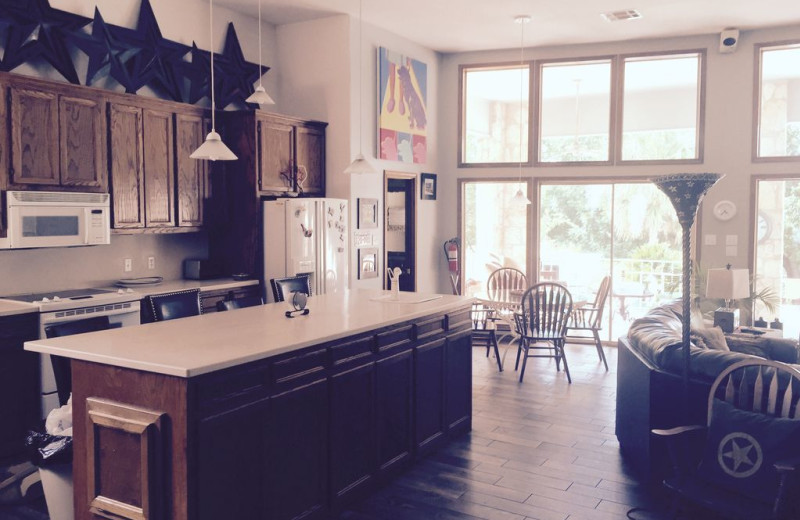 Rental kitchen at Hill Country Lake House.