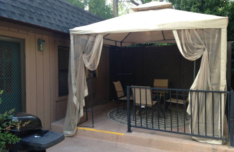 Patio tent at Old Creek Resort.