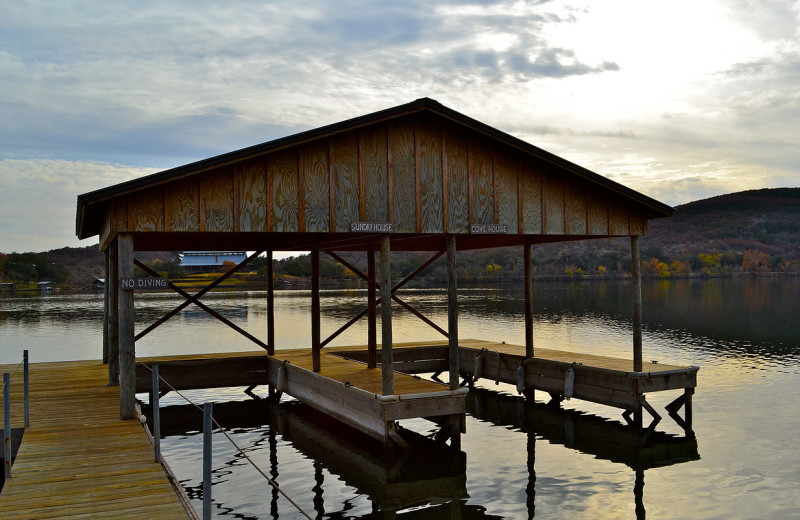 Boat dock at Cockleburr Cove.