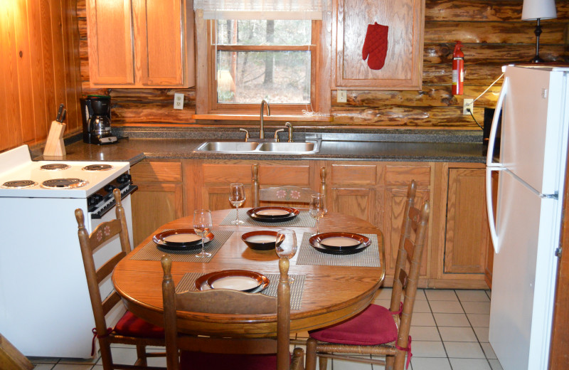 Rental kitchen at Stay Waterfront - Cheat River Lodge & Cabins.