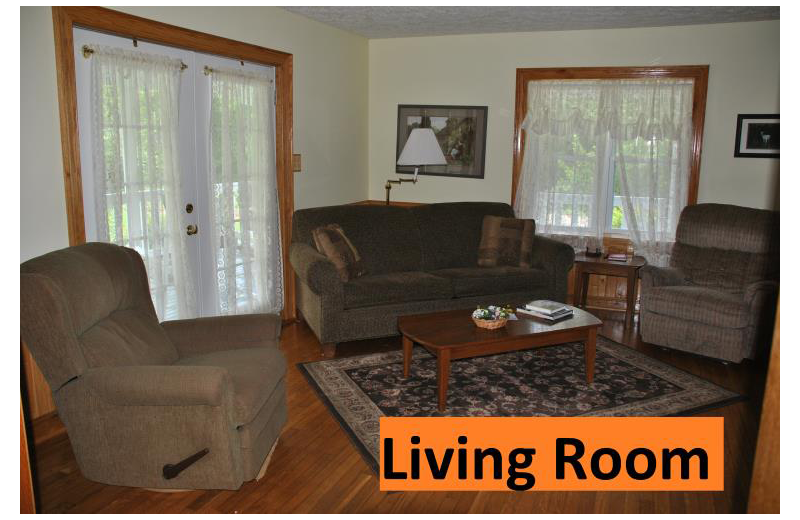 Living room at The River House.