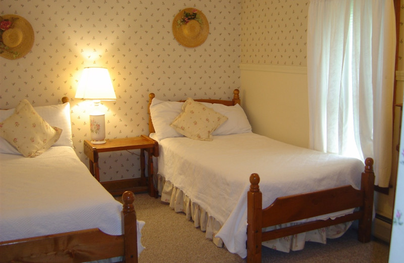 Two bed guest room at The Wildflower Inn.