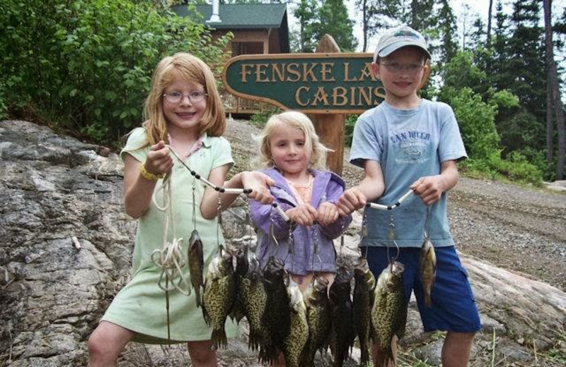 Fishing at Fenske Lake Cabins.