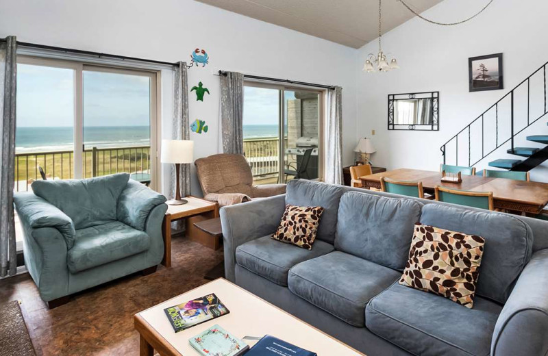 Rental living room at Gearhart by the Sea.