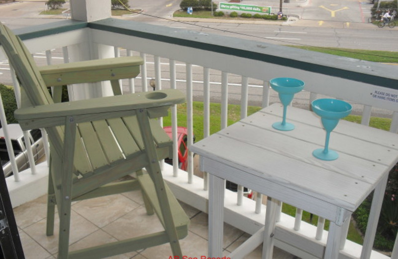 Rental balcony at A B Sea Resorts.